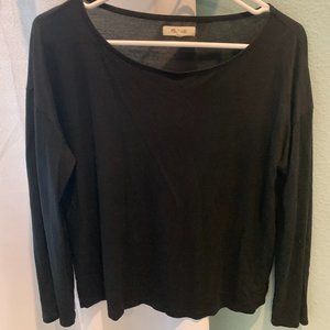 Madewell Wide Neck Black Longsleeve Top